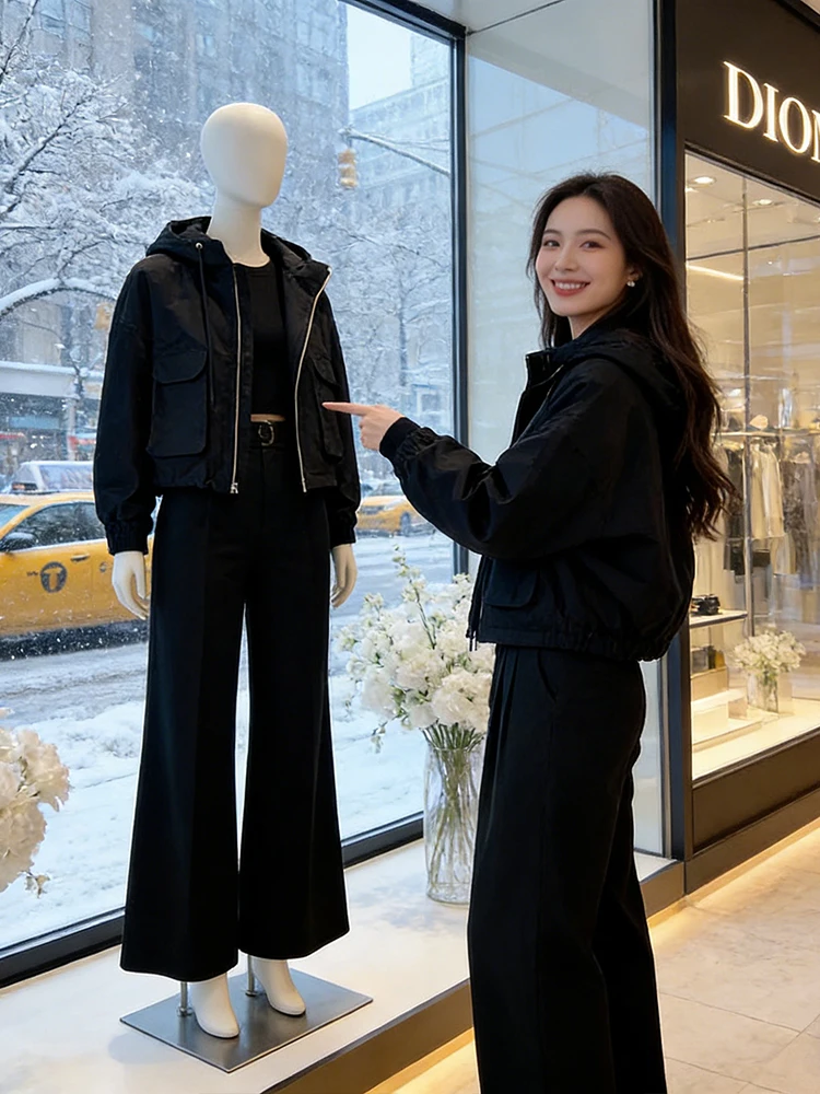 

Американская зимняя парка с капюшоном, утепленная, свободного кроя, для женщин, на молнии, для работы