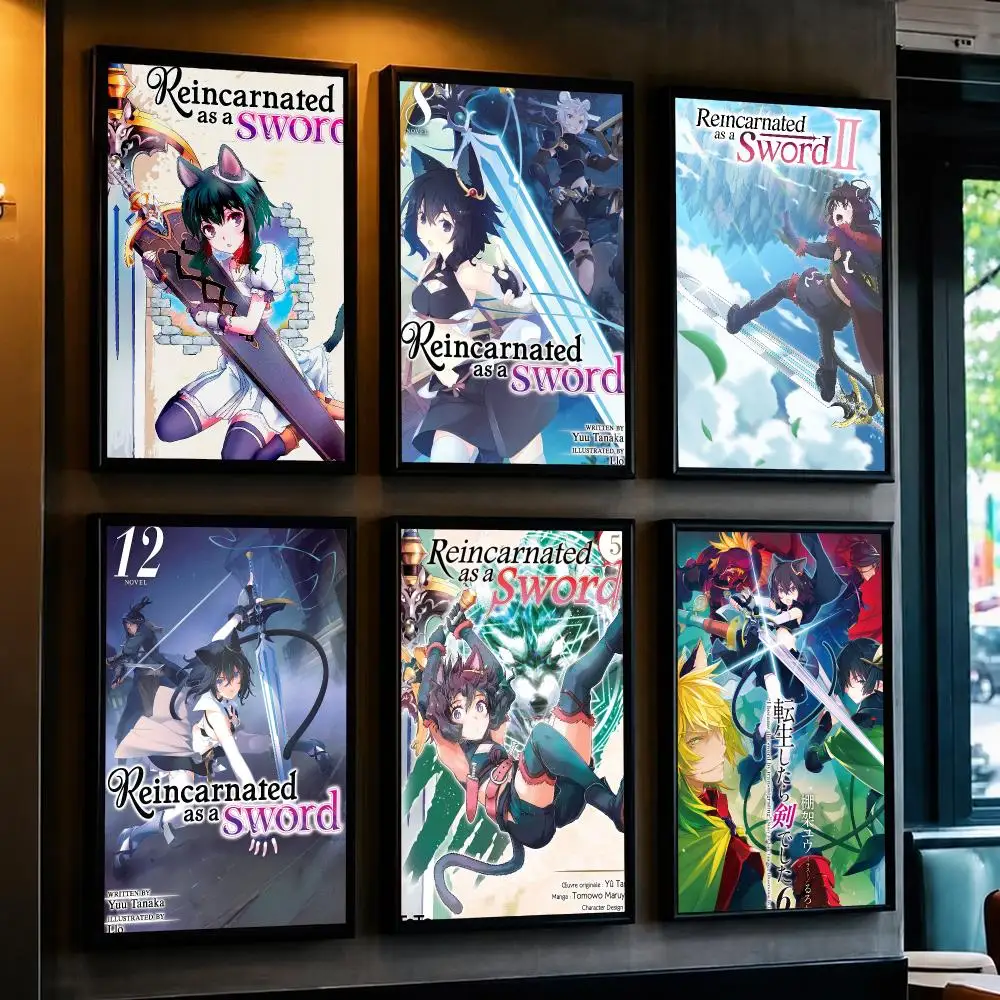 anime R-Reincarnated as a Sword-D Poster Minimalist Wall Sticker for Cafe Office Bar Home Decor and Gift
