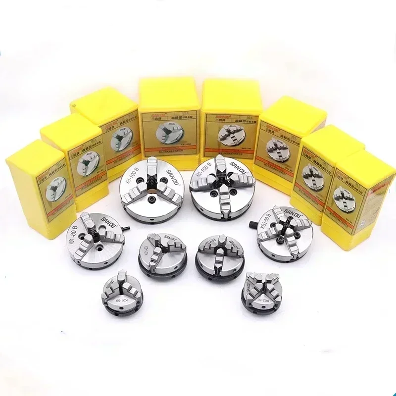 Sanou K01 50 K01-63 K02-50 K02-63 เครื่องกลึงโลหะ Chuck สาม/สี่ Jaw, m14 * 1 สําหรับ Mini DIY เครื่องกลึงไม้ก้านเชื่อมต่อ