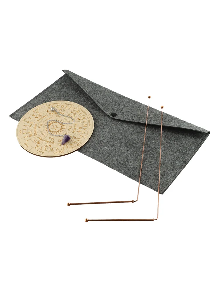 Psychic Divination Copper Dowsing Rod Divination Mat Easy To Carry Energy Therapy Soul Consultation For Hunting