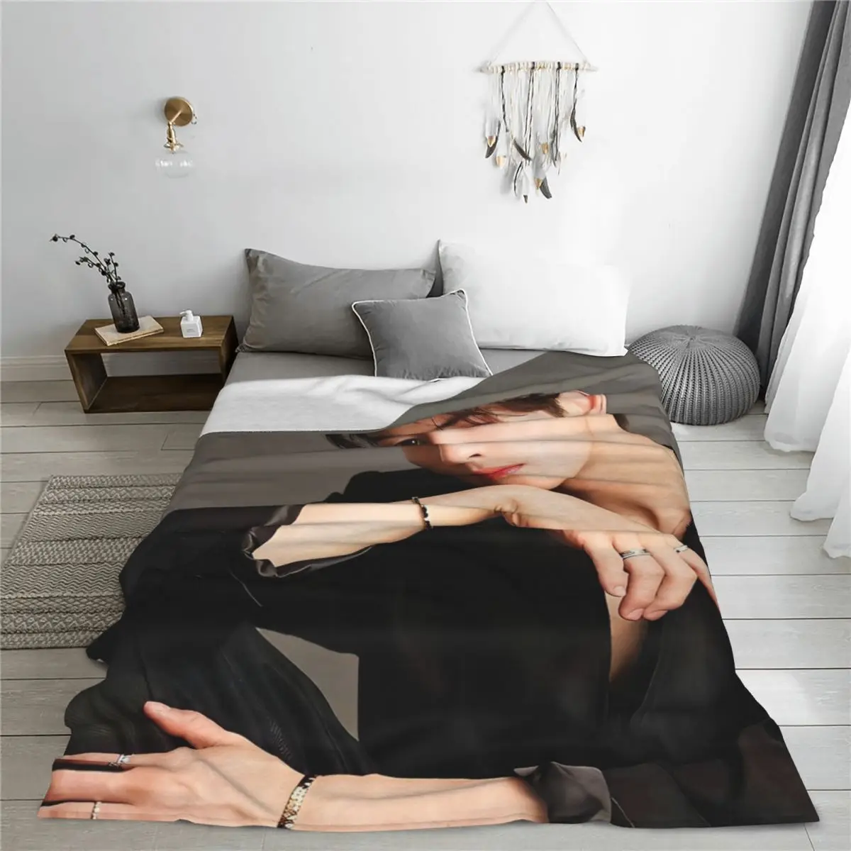 True Beauty Series Hwang In Youp Cha EunWoo Blankets Velvet Print Portable Soft Throw Blanket for Sofa Outdoor Bedspread