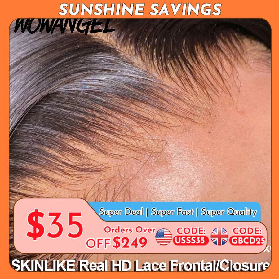 WOW ANGEL HD Lace 5x5 6x6 13x4 13x6 HD Lace Frontal Only Melt Skin Straight Hair Pre Plucked invisible HD Lace Closure Only