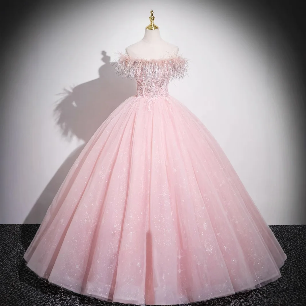 

Customized Ball Gown Quinceanera Dresses Tulle Evening Prom Birthday Party Gowns Formal Occasion Vestido De Noche