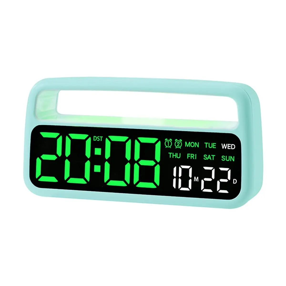 [Vend for]Digital Alarm Clock for Heavy Sleepers Adults Digital Clock with Night Light,Large Display, Dual Alarm, Snooze Green