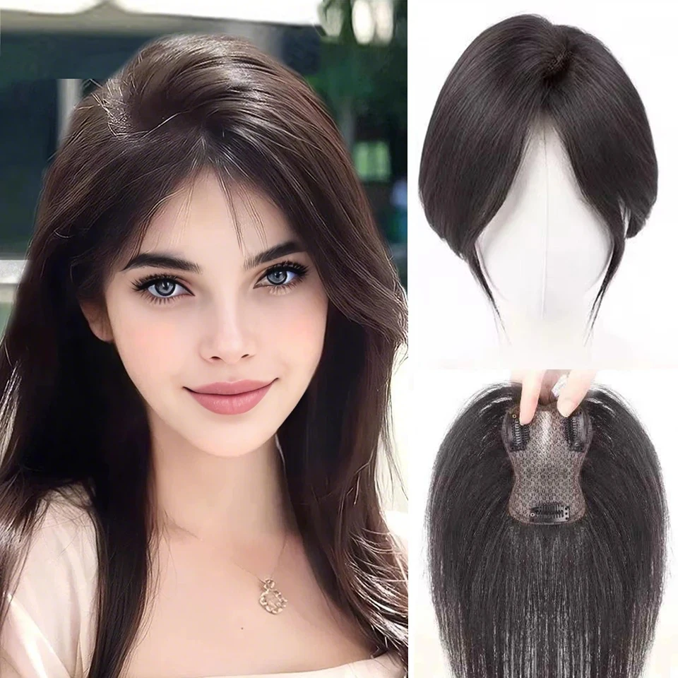 BeautyEnter Synthetic Eight-character Bangs Wig For Women On Top Of Head To Cover White Hair And In Full Bangs