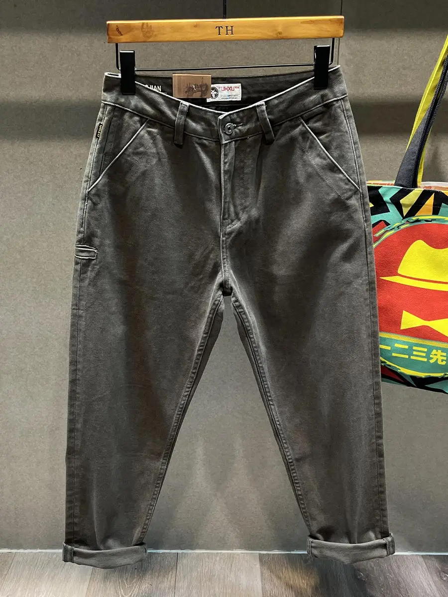 

Американская модная хлопковая рабочая одежда High Street, повседневные брюки, мужские свободные прямые брюки, осень-зима, модные молодежные брюки для отдыха