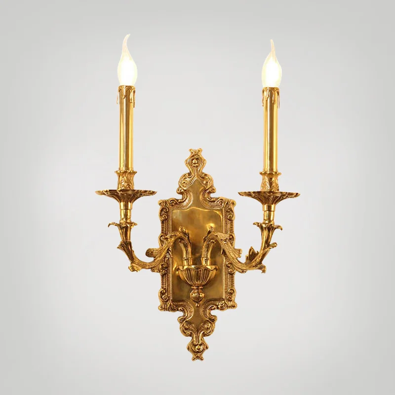 

Elegant Wall Light for Dining Room, Bedroom Bedside, Cloakroom - Single Classic Brass Candle Crystal Lamp for Living Room Entran