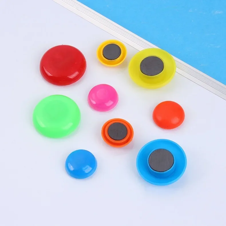 10ps Magnetic Sticker 3cm Magnetic Whiteboard Nail Colorful Refrigerator Sticker Round for Home School Decoration Display Holder