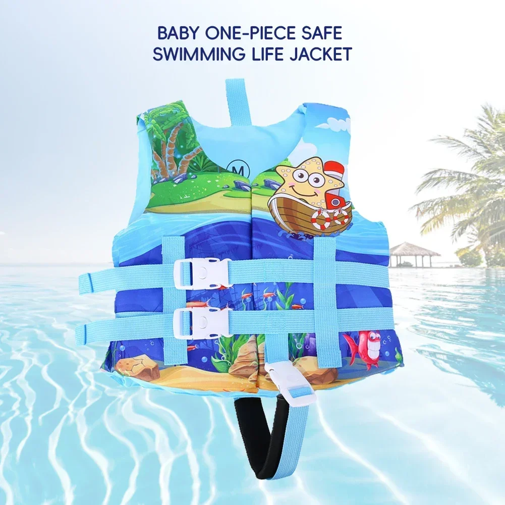 Ages 2-10 Children Super Buoyant Swimsuit One-Piece Cartoon Vest Safety Survival Equipment Swimming Aid Accessories