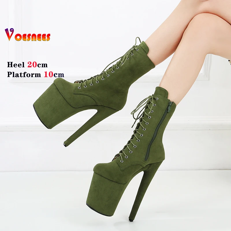 

20cm 8Inches Women Boots High Heel Platform Booties Custom Color Please Indicate the color code in the order or contact us.