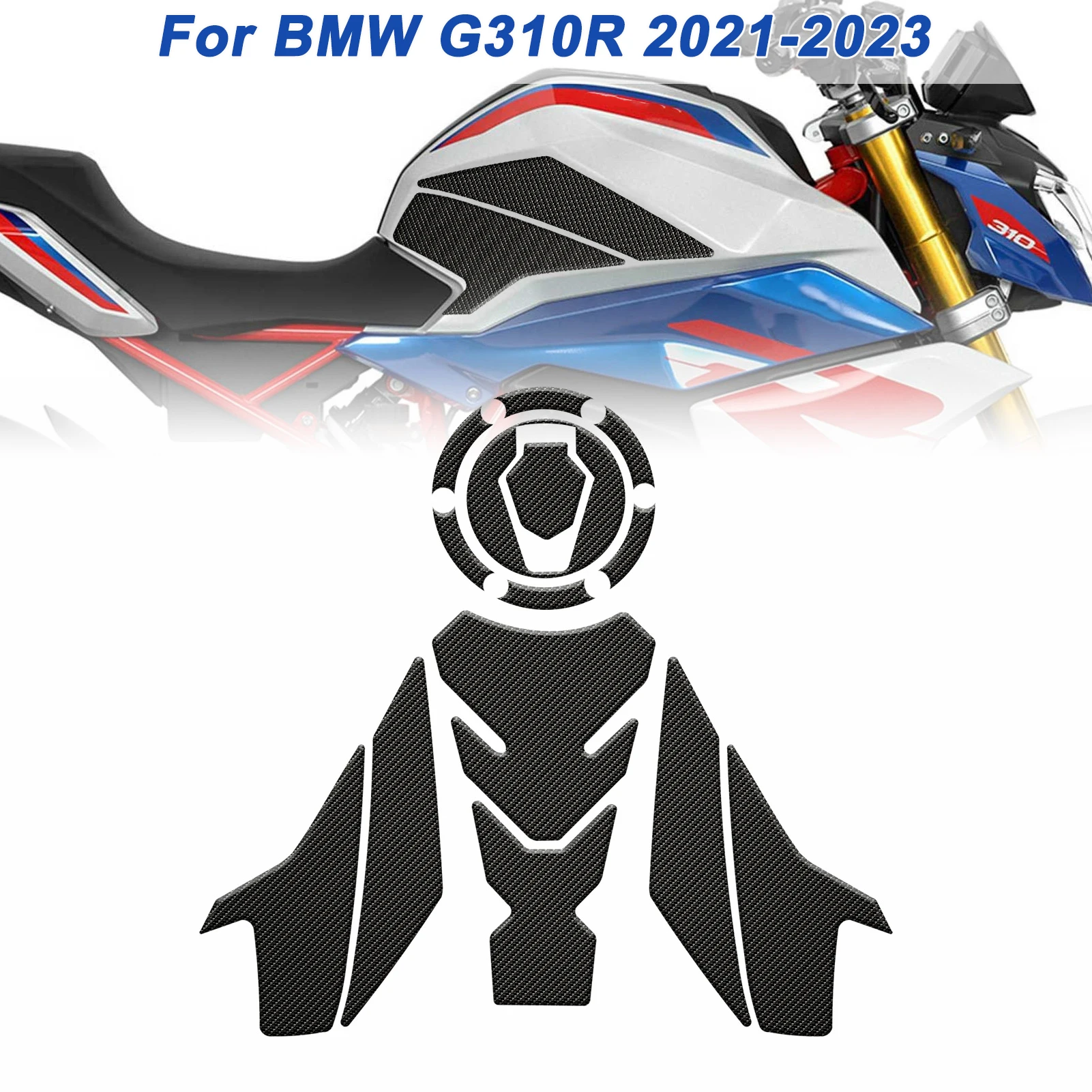 

BMW G310R 2021-2023 Motorcycle Tank Pads Set - Anti Slip Knee Grips Protector with Exact Fit Design Motorcycle Accessories