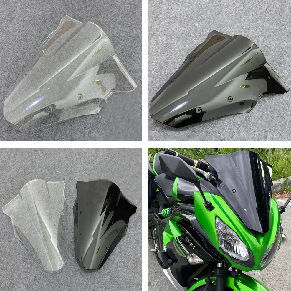 ER6F Windshield For Kawasaki Ninja 650 Windscreen EX650 Wind Deflector Double Bubble ER 6F Accessories Moto ER-6F 2016 2012-2015