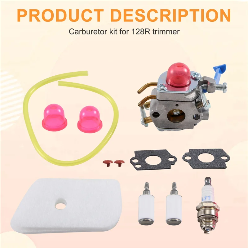 Комплект фильтров прокладок карбюратора для триммера Husqvarna 124L 125L 125Ld 128C 128Cd 128L 128Ld 128R