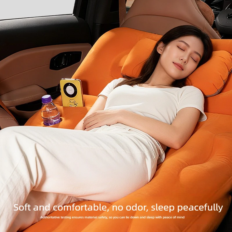 SUV Inflatable Car Bed, Trunk Air Mattress Leveling Pad, Portable Foldable Sleeping Mat for Outdoor Self‑Drive Camping & Road