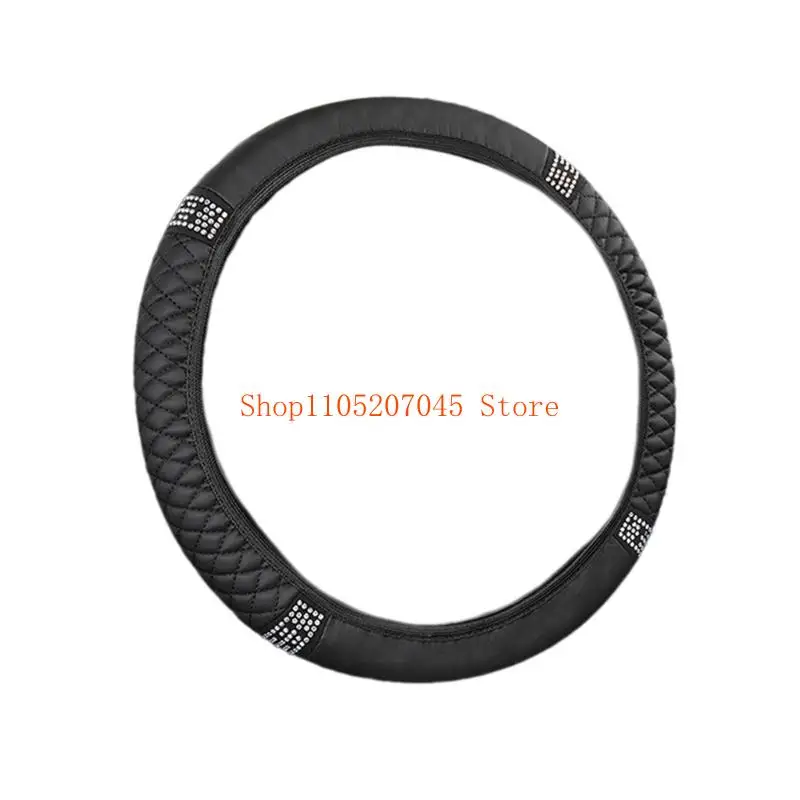 

37cd Decorative Diamond Pattern Steering Wheel Cover Luxurious Artificial Diamond Steering Wheel Cover 380mm Diameter