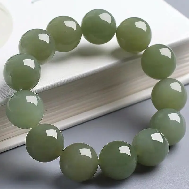 Hetian Large Jade 16Mm Men'S Bracelet Bead String