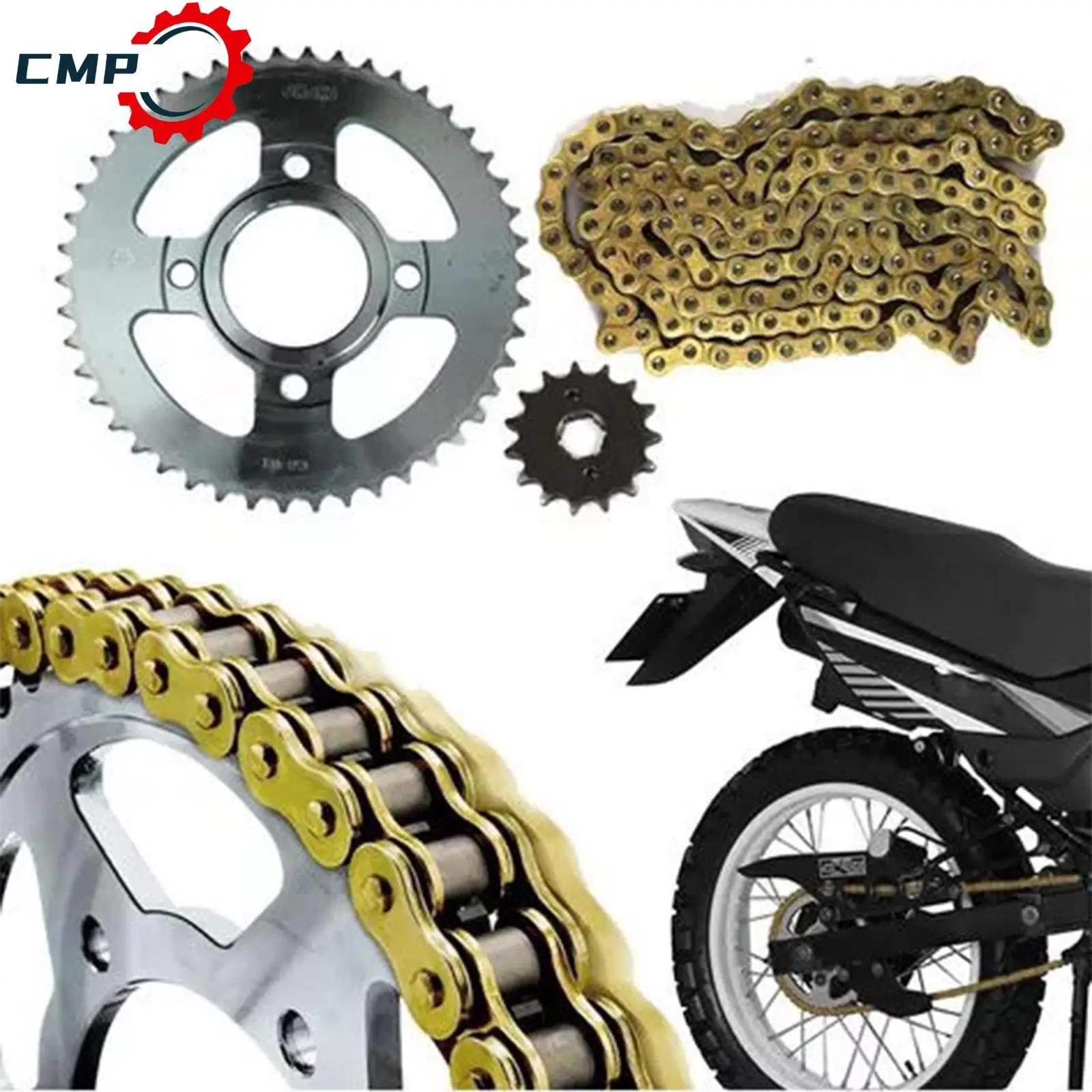 

1 Set Enhanced Drag Chain Kit For Italika Dm 200 46T-15T-428H-132 For DM 200 FROM 2007 TO 2023 DM 200 SPORT 2019 TO 2021
