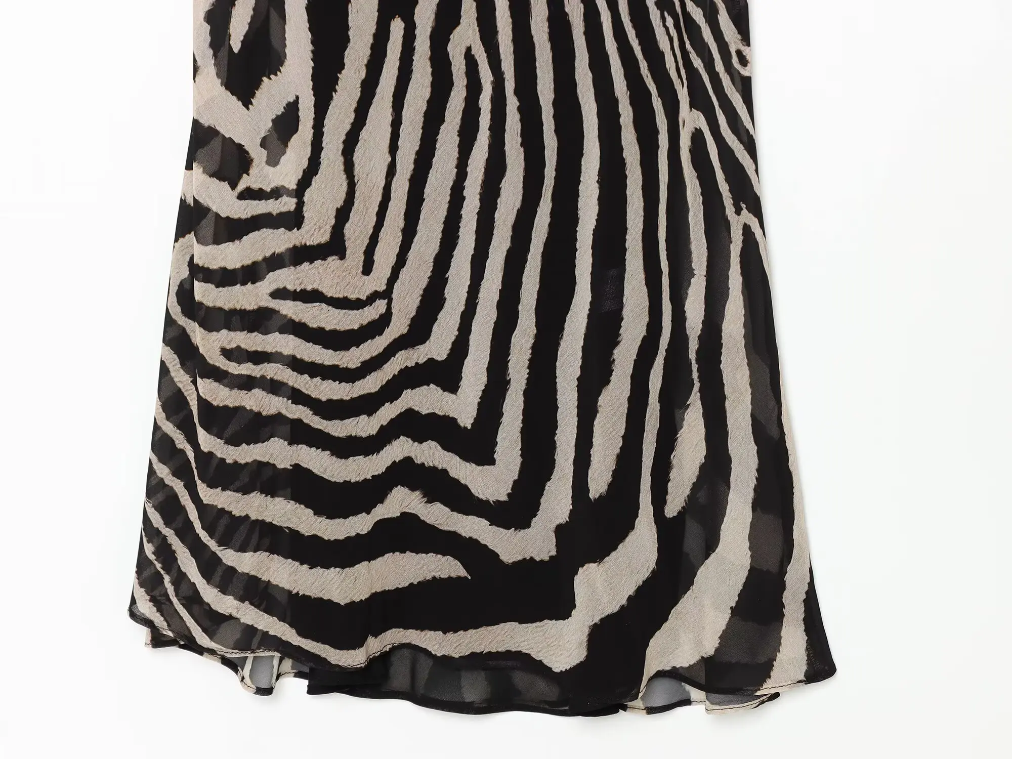 BSAY 2026 Damen Tier-Print Neckholder-Maxikleid mit Rückenband, Ärmellos, Netzstoff, Transparent, Fließendes Langes Kleid, Casual Party- und Abendkleid – Detail 4