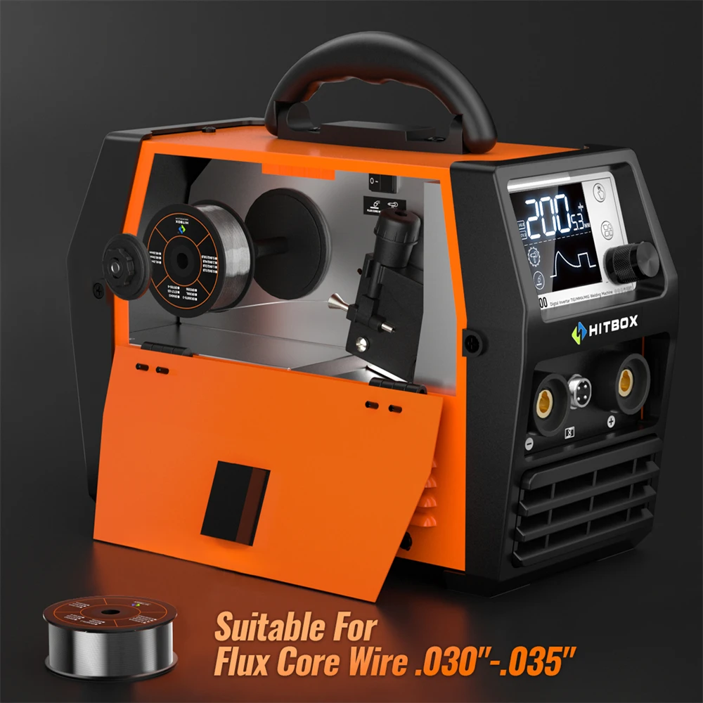 HITBOX 3 in1 MIG/Lift TIG/MMA Semi-Automatic Welding Machine 110V 220V HIM200 Non Gas Soldering Inverter Welder 1KG Welding Wire