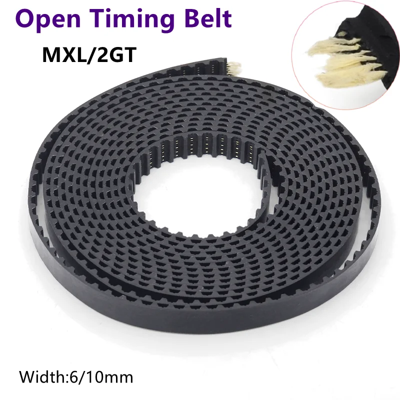 

MXL/2GT Open Timing Belt Kevlar+TPU Polyurethane Synchronous Wheel Transmission Belts Width 6/10mm