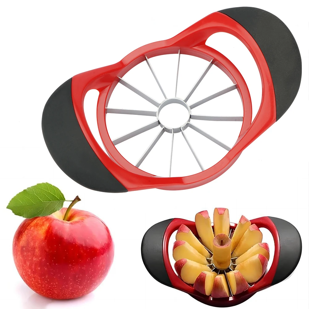 LMETJMA 12 Blade Apple Slicer Corer Cutter Ultra Sharp Stainless Steel Blades Apple Divider Kitchen Mango Slicer Corer JT326