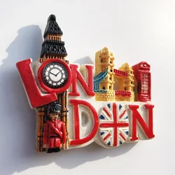 Imanes de nevera de Gran Bretaña, recuerdos turísticos de Londres, pegatinas de nevera de Inglaterra, decoración del hogar, regalos de boda, foto, pegatinas magnéticas de pared