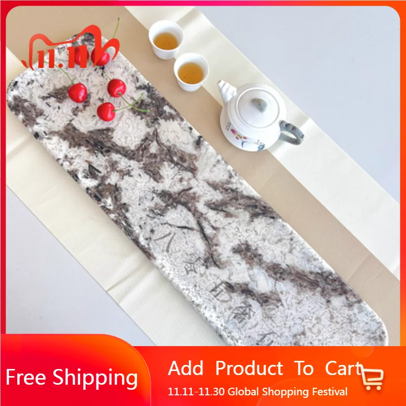 

Офисная тарелка, чайный поднос, настольный камень, мрамор, китайский поднос для чая, прямоугольная тарелка для гостиной, гостиничные украшения, бандажи, товары для дома