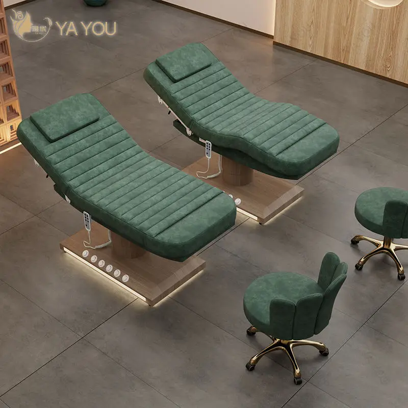 풋 컨트롤 및 고밀도 스펀지 페이셜 베드가 포함된 3개의 모터 전기 미용 침대