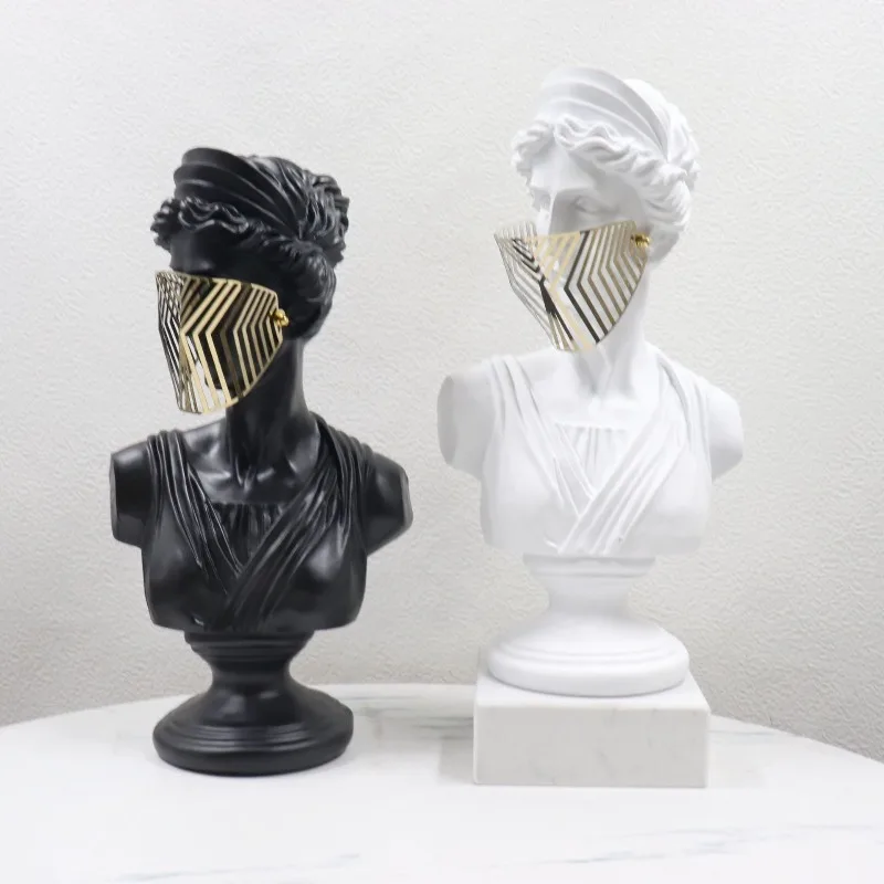 Nordische Harz-Dekofiguren Masken Menschliche Skulptur Kunst Büste Porträt Venus Kunsthandwerk Statue Einrichtungsgegenstände Heimdekoration