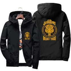 Spring and Autumn Men's Muay Thai Tag Muay Thai Thin Zipper Hooded Ultra thin Sailing Leisure Window Outdoor Rainproof Jacket