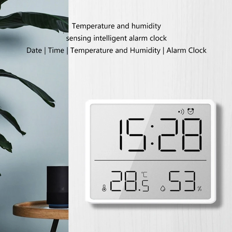 현대 디지털 벽시계 날짜 및 온도 자석 디자인, 냉장고 장착에 적합, 집 장식 및 친구 선물