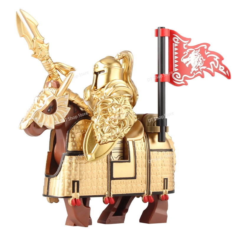 DT8902 Medioevo Arma Warcraft Strom Guard Figure Soldato Cavallo da guerra Assemblare scene Building Blocks Giocattolo educativo