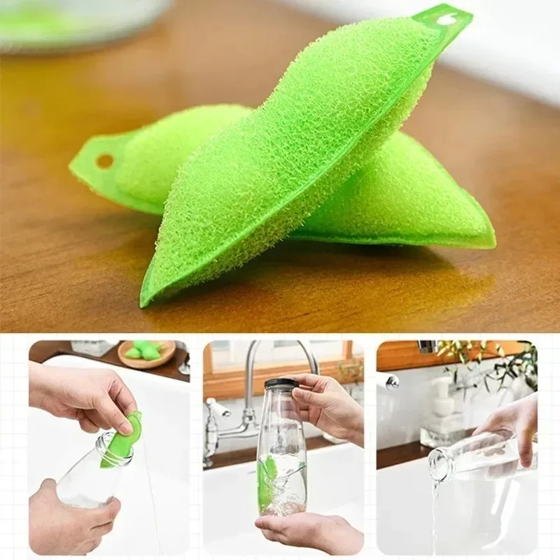 Pea Cleaning Sponge Kitchen Cup Cleaning Brush Coffee Tea Wine Drink Glass Bottle Cleaner Brush Cup Scrubber Cleaning Gadgets