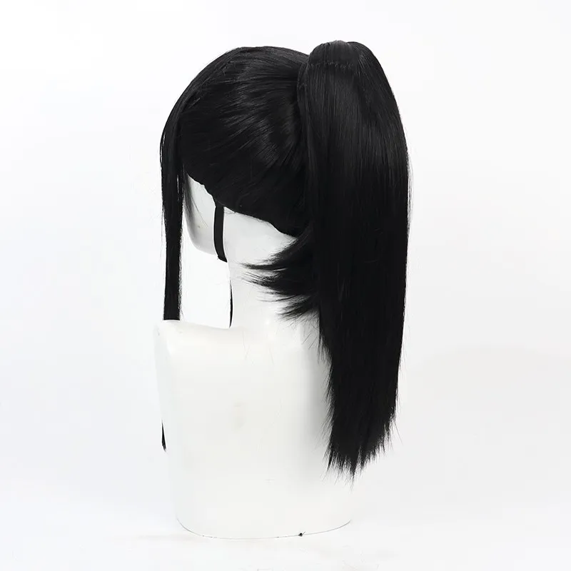 게임 파이어 포스 마키 오제 코스프레 가발 할로윈 파티 소품 합성 머리 내열성 섬유 + 가발 모자