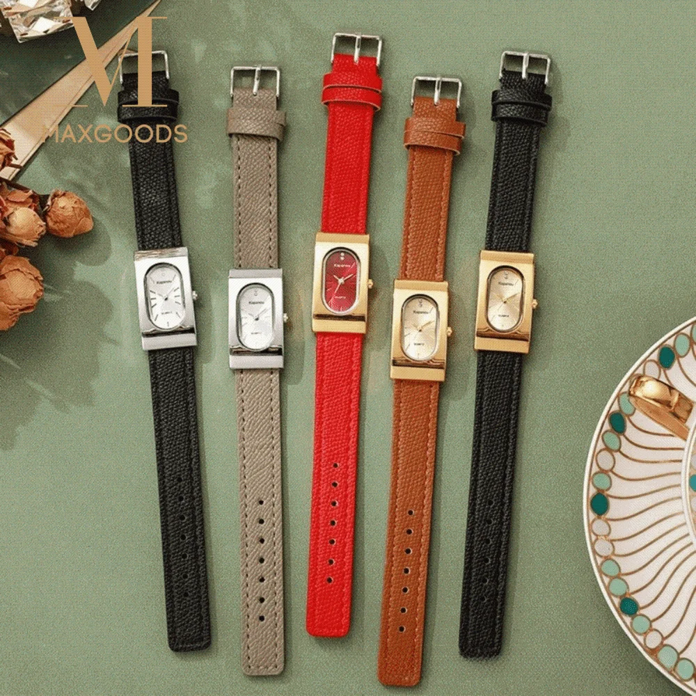

Light Luxury Rectangular Dial Ladies Watch Minimalist Elegant Leather Strap Watch Wristwatch Gift