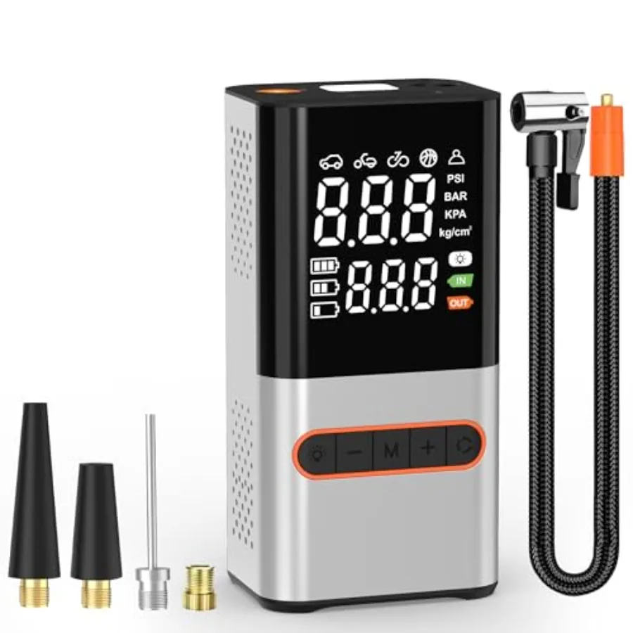 

Portable Air Compressor Tire Inflator with LCD Display and Pressure Gauge for Car Motorcycle E-Bike Ball 150PSI High-Pressure I