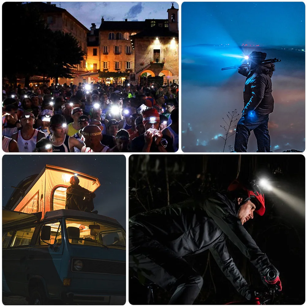

ABS Outdoor Lighting Headlamp Adjustable Head Wear Strong Light Lamp Beads High Brightness Sensor Infrared USB Charging