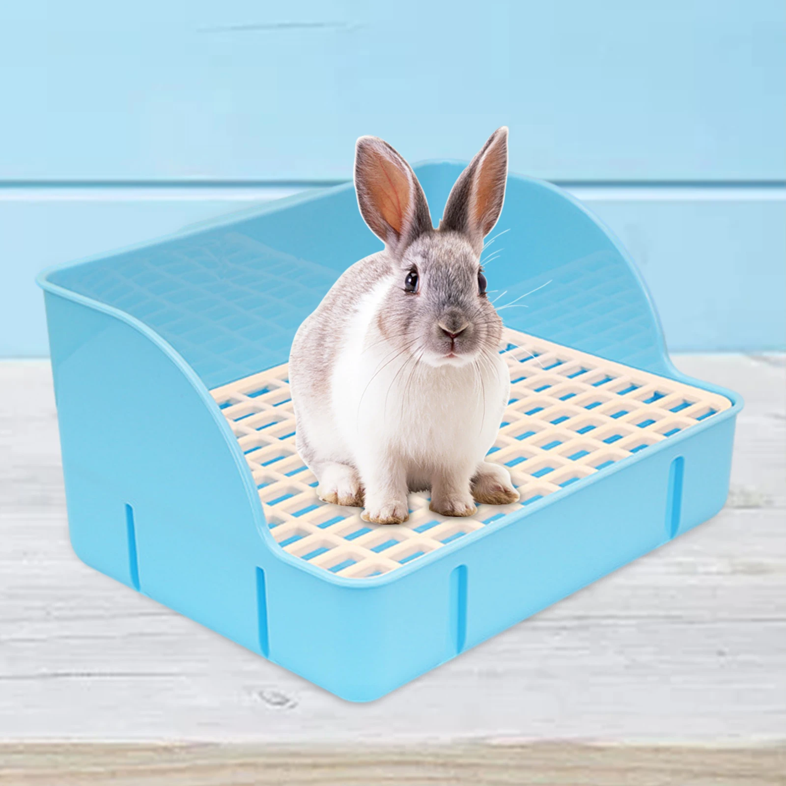 Rabbit Litter Box Pee Pan Tray Pet Toilet Corner Toilet Box Litter Pan Bunny Trainer for Small Animals Chinchillas Rats