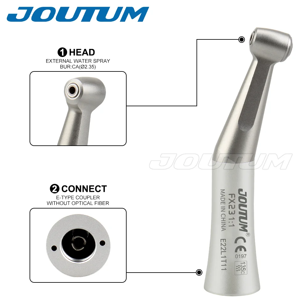 Dental contra angle handpiece air motor FX25 1:1 low speed push button external water spray with ball bearing