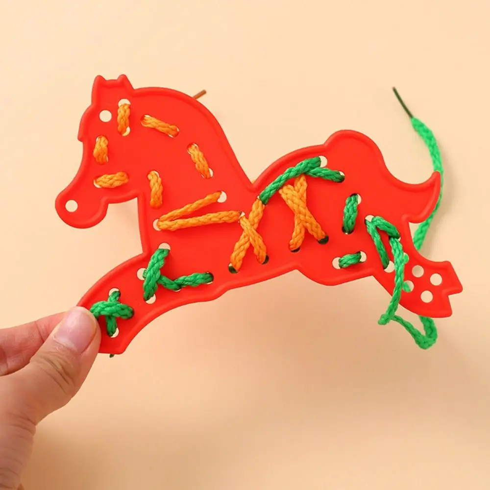 

Plastic Threading Lacing Toy Early Education Intelligence Development Baby Threading Games DIY Handmade Lacing Learning Toy
