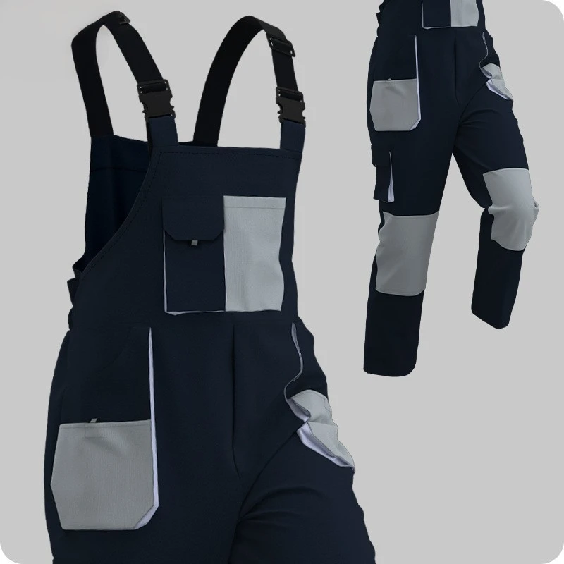 Strap Pants, Three-Dimensional Large Pocket Work Clothes, Color Blocked Multi Pocket Work pants, Labor Protection Clothing