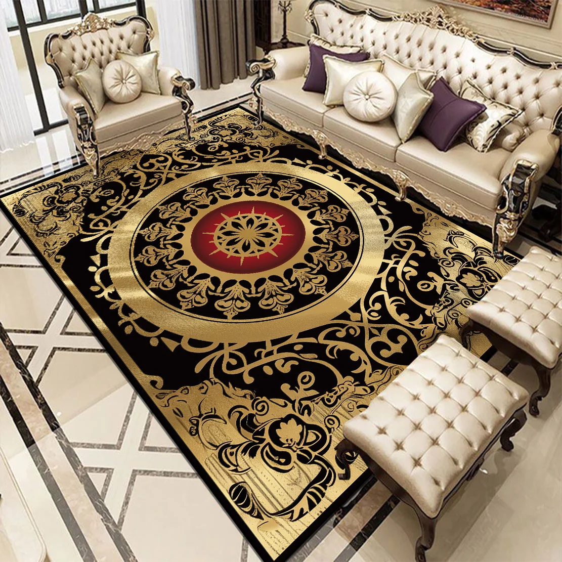 

European Luxury Carpet Living Room Rugs Large Bedroom Decoration Home Rugs Non Slip Coffee Tables Cloakroom Lounge Floor Mats