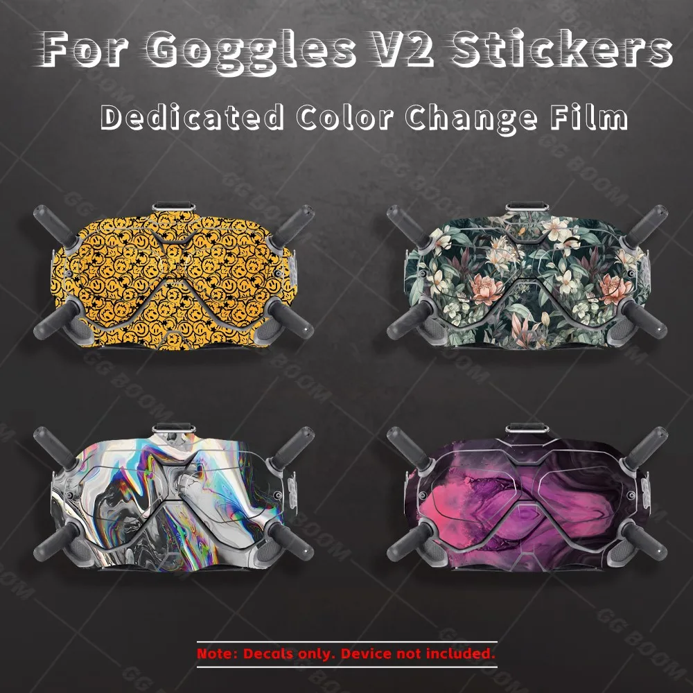 For Goggles V2 FPV V2 FPV Goggles V2 Flight Glasses Stickers PVC Colorful Skins Decorative Body Full Wrap Film  Protective Decal