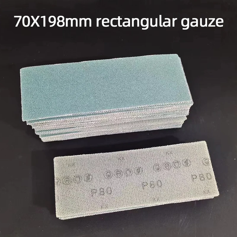 Rectangular Mesh Sandpaper 70x198MM Dust-Free Pneumatic Dry Grinder Flat Self-Adhesive Sander Polishing Anti-Clogging