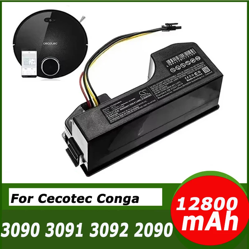 14.4V Original 6800mAh Battery Pack for CECOTEC CONGA 3090 3091 3092 1690 1890 2090 Fits 05173 9800mAh / 44.40Wh 14.8V Li-ion