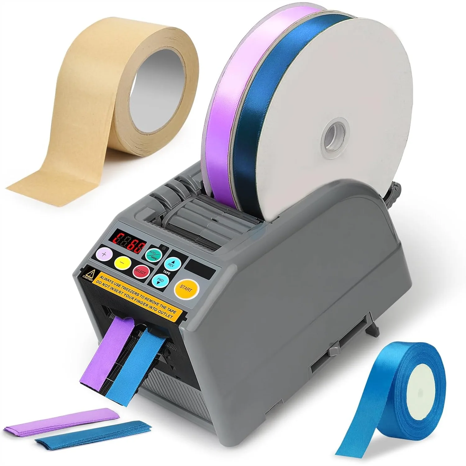 

Ribbon Cutting Machine 999mm Max Cut Length, Dual Tape Cutter for Shipping, Schools & Offices, Precision Tool