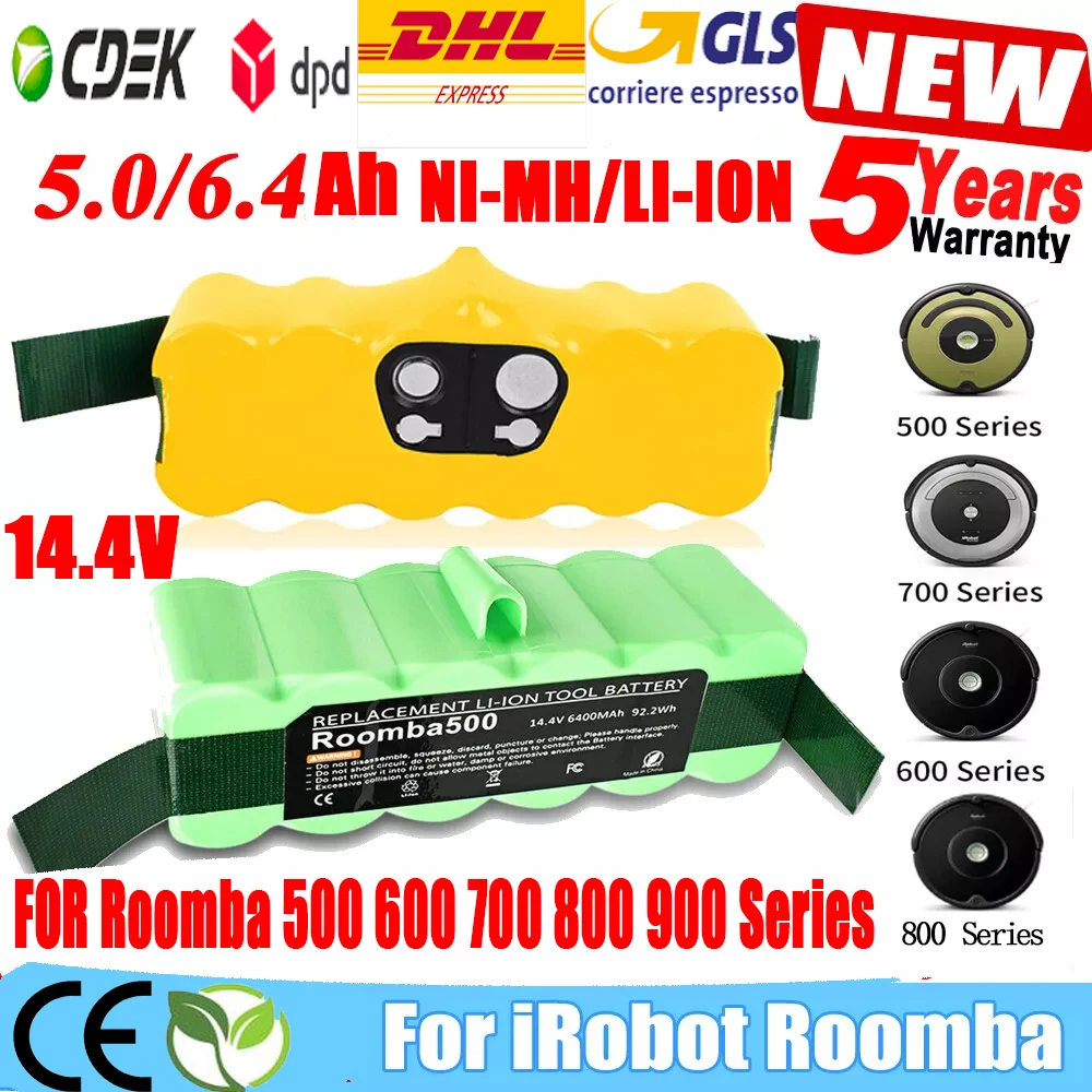 

For iRobot Roomba 500 Vacuum Cleaner 14.4V Battery 900 985 980 960 785 530 560 650 630 620 650 770 780 Rechargeable Battery