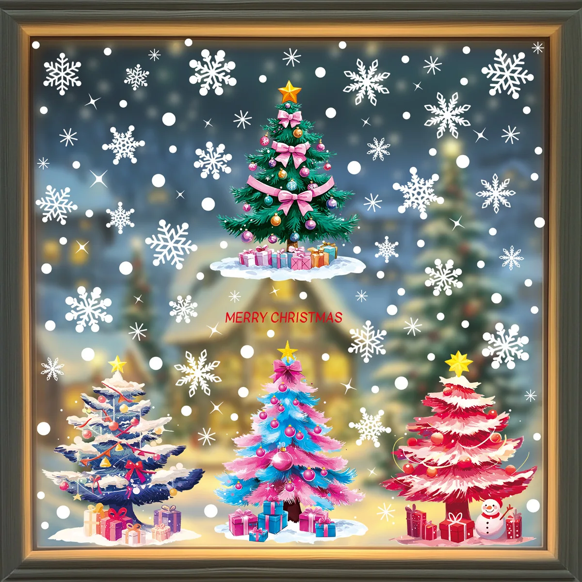 New Ornaments Christmas Tree Static Stickers Shopping Mall Window Scene Arrangement Snowman Snowflake Glass Stickers
