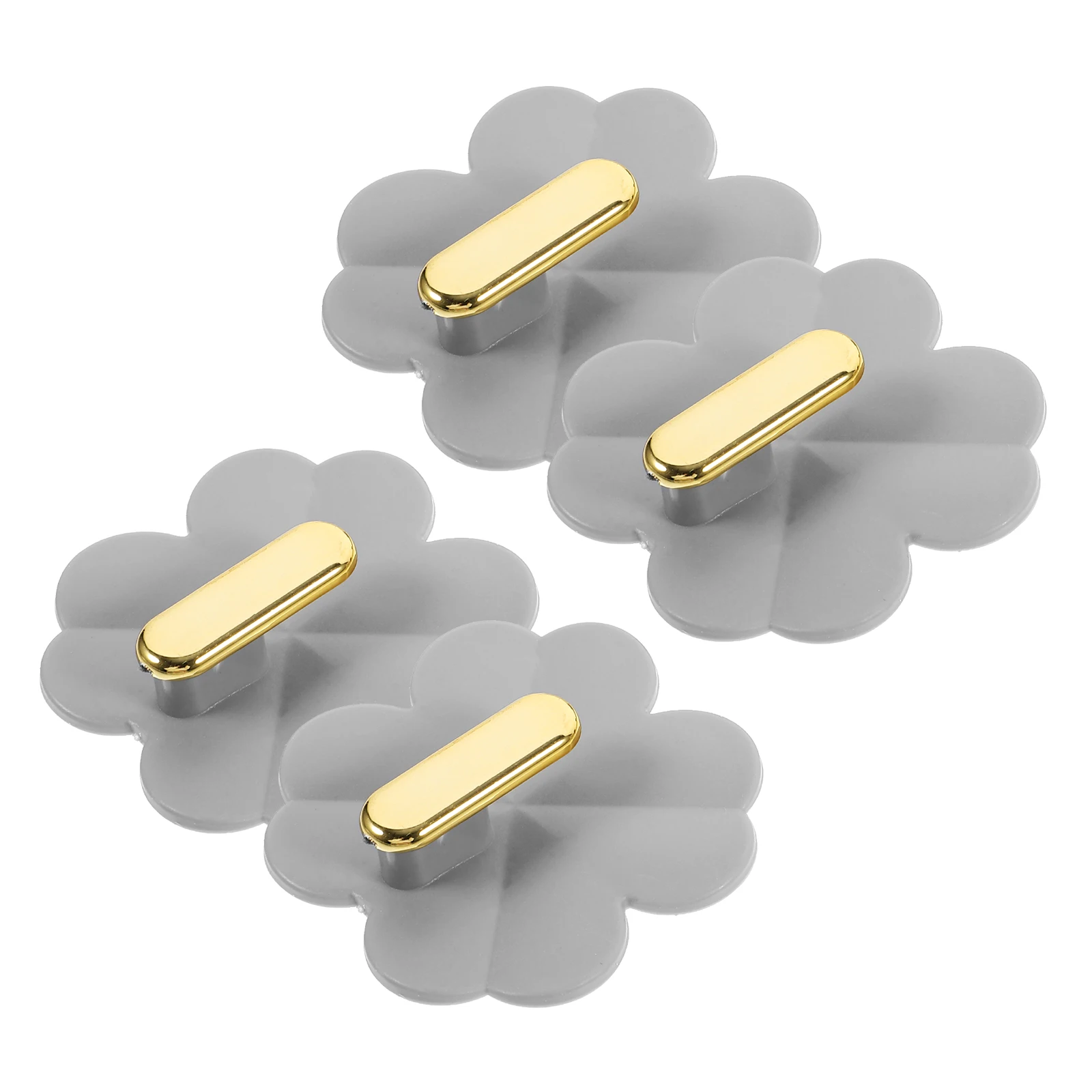 

4pcs Self Adhesive Hooks Gray Non Damage Wall Mount for Bath Towel Umbrella Storage Easy Install Removable Home Decor
