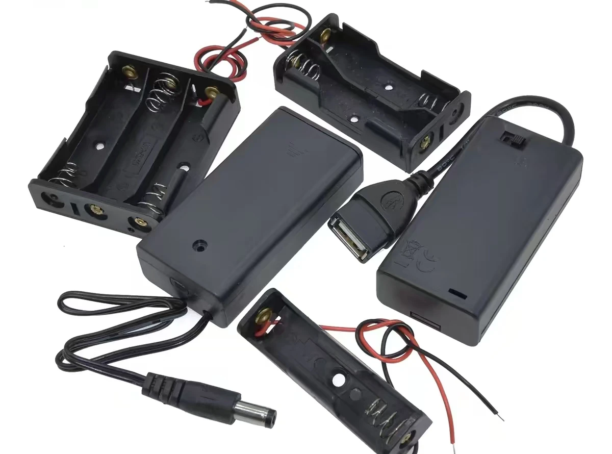 18650 Battery Holder Box Battery Storage Case 1/2/3/4 Cell Plastic Container with Connect Black Red Wires